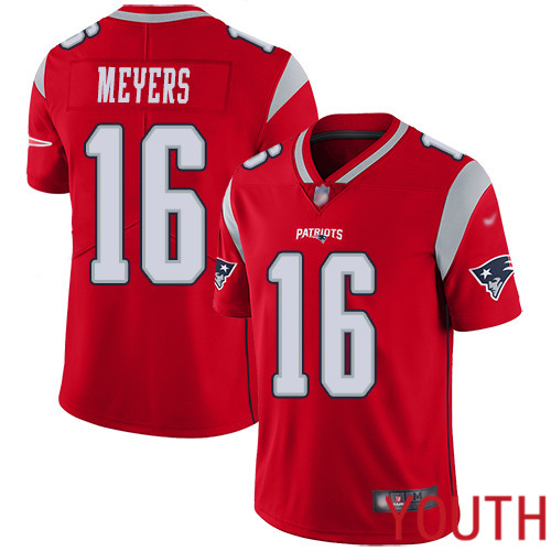 New England Patriots Football #16 Inverted Legend Limited Red Youth Jakobi Meyers NFL Jersey->women nfl jersey->Women Jersey